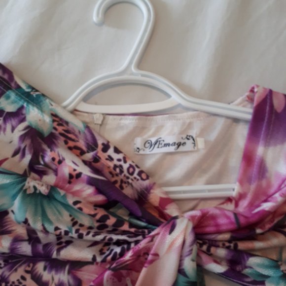 VfEmage Pink Purple Floral Dress - Picture 3 of 3